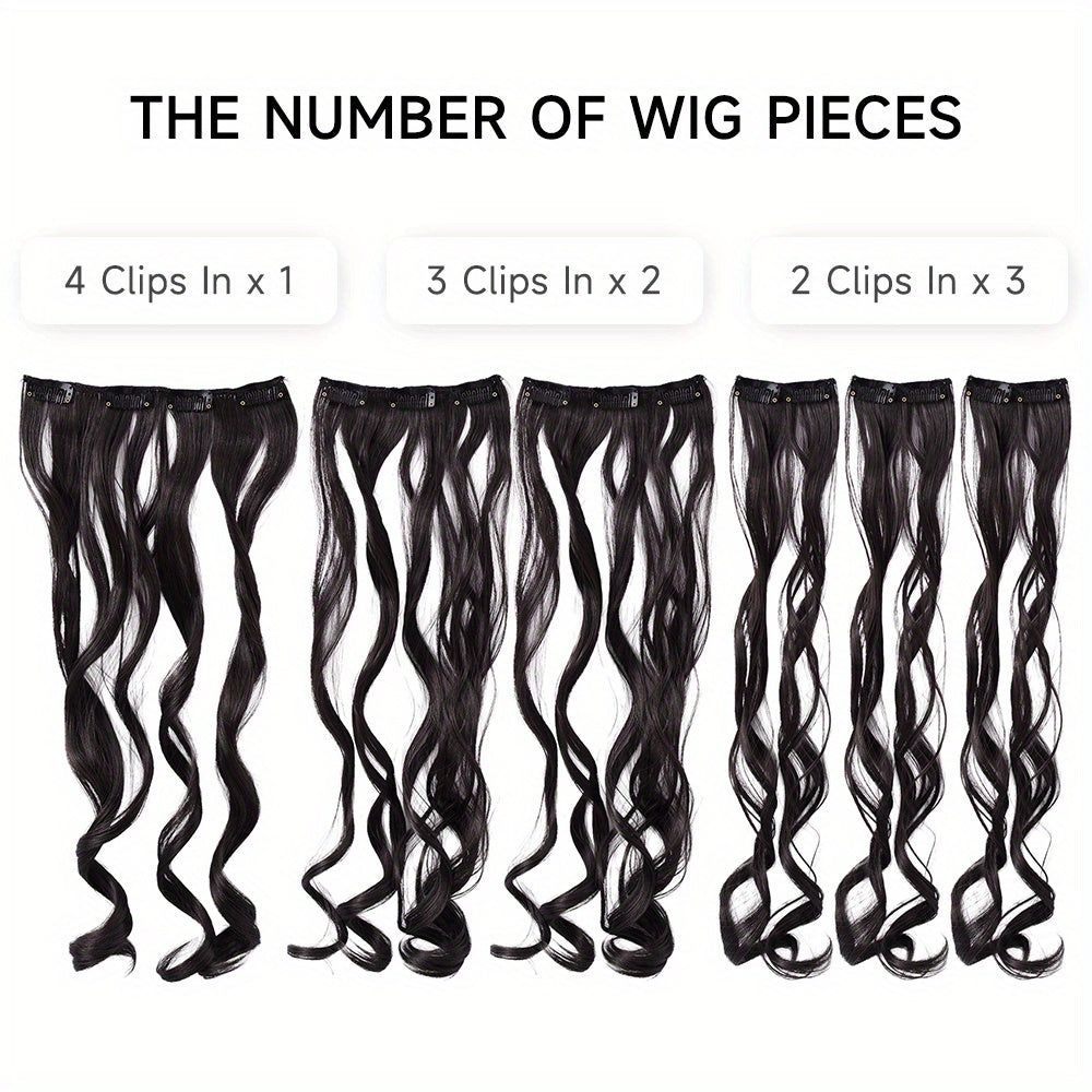 Removable Hair Topper, Hair Topper for Women, Hair Extensions Clip in 6pcs/ 7pcs Brown Hair Extension Long Wavy Full Head Clip in Hair Extension Hair Pieces for Women, Blonde Hair Topper, Wig Tools