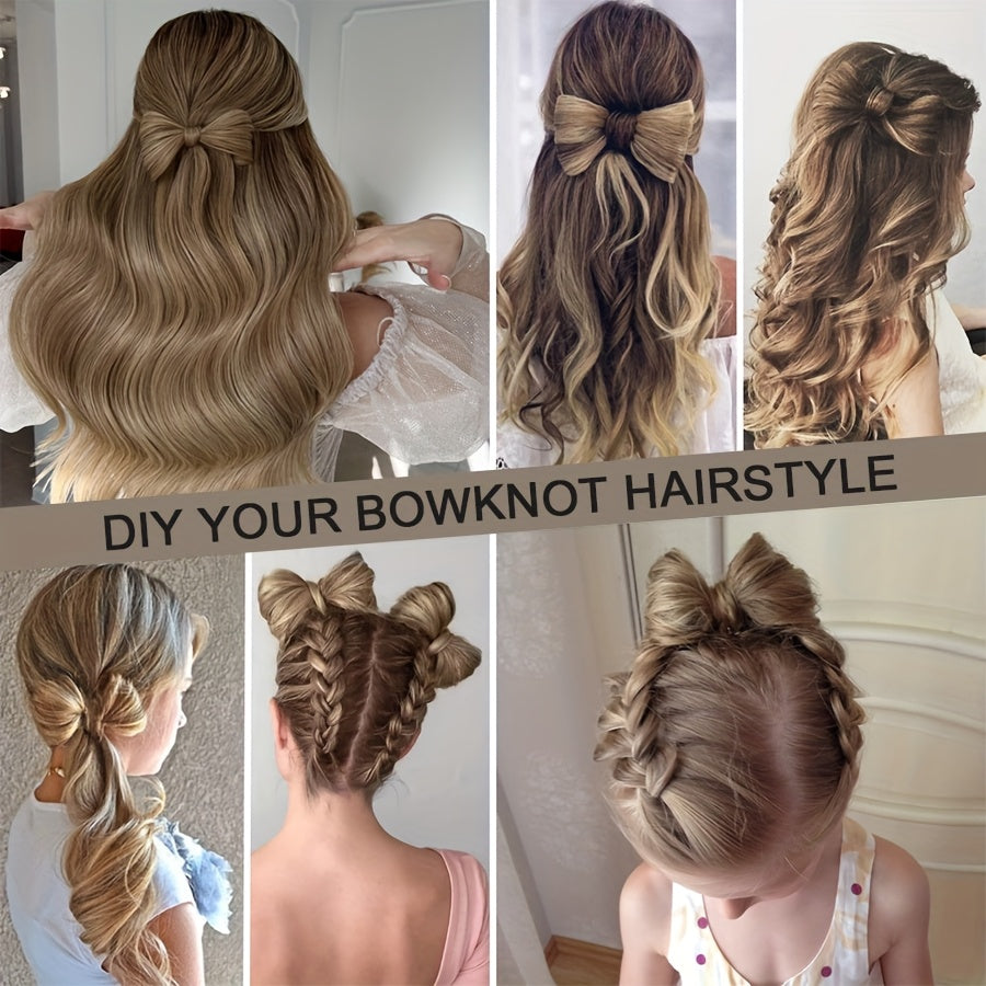 14inch/35cm Bowknot Synthetic Hairpiece With Ponytail Cute Natural Curly Hair Clip In Hair Extensions Styling Clip Decorative Hair Clip Hairpieces Highlight Black Brown Bleach Blonde Easy To Wear For Women Daily Party Dating Christmas Use