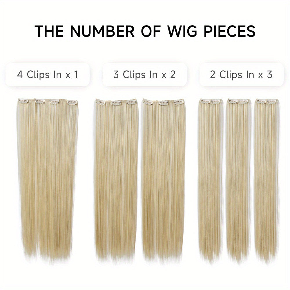 Removable Hair Topper, Hair Topper for Women, Hair Extensions Clip in 6pcs/ 7pcs Brown Hair Extension Long Wavy Full Head Clip in Hair Extension Hair Pieces for Women, Blonde Hair Topper, Wig Tools
