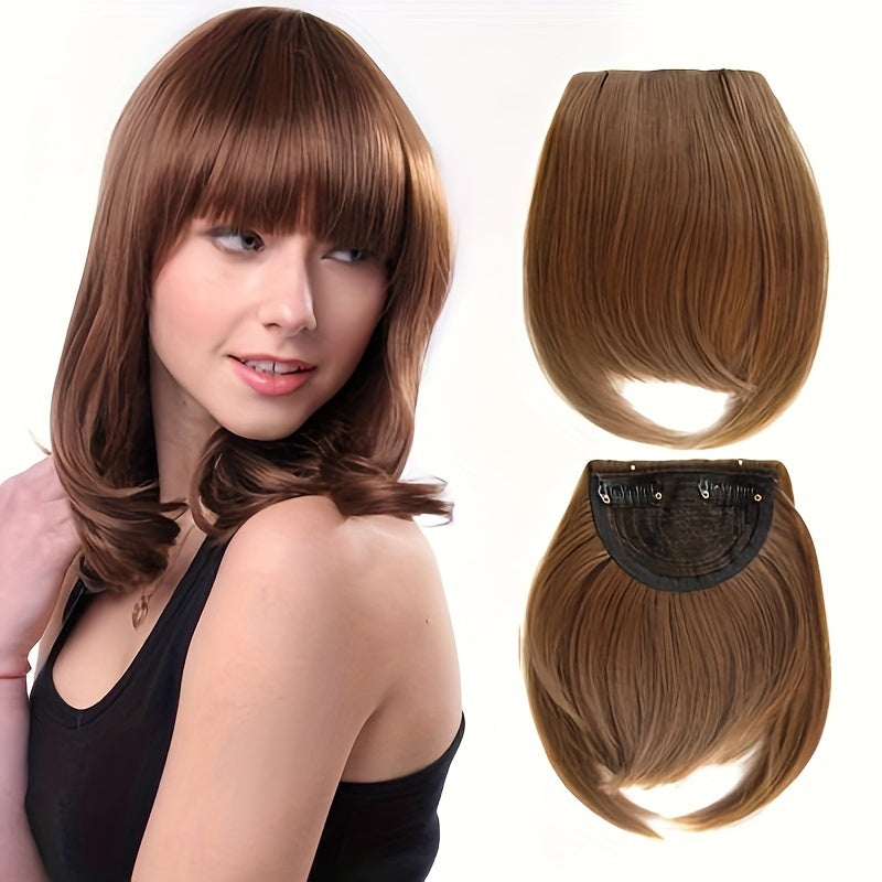 Elegant Synthetic Bob Hairpiece for Women - Straight Hair, Invisible Clip, Suitable for All Ethnicities
