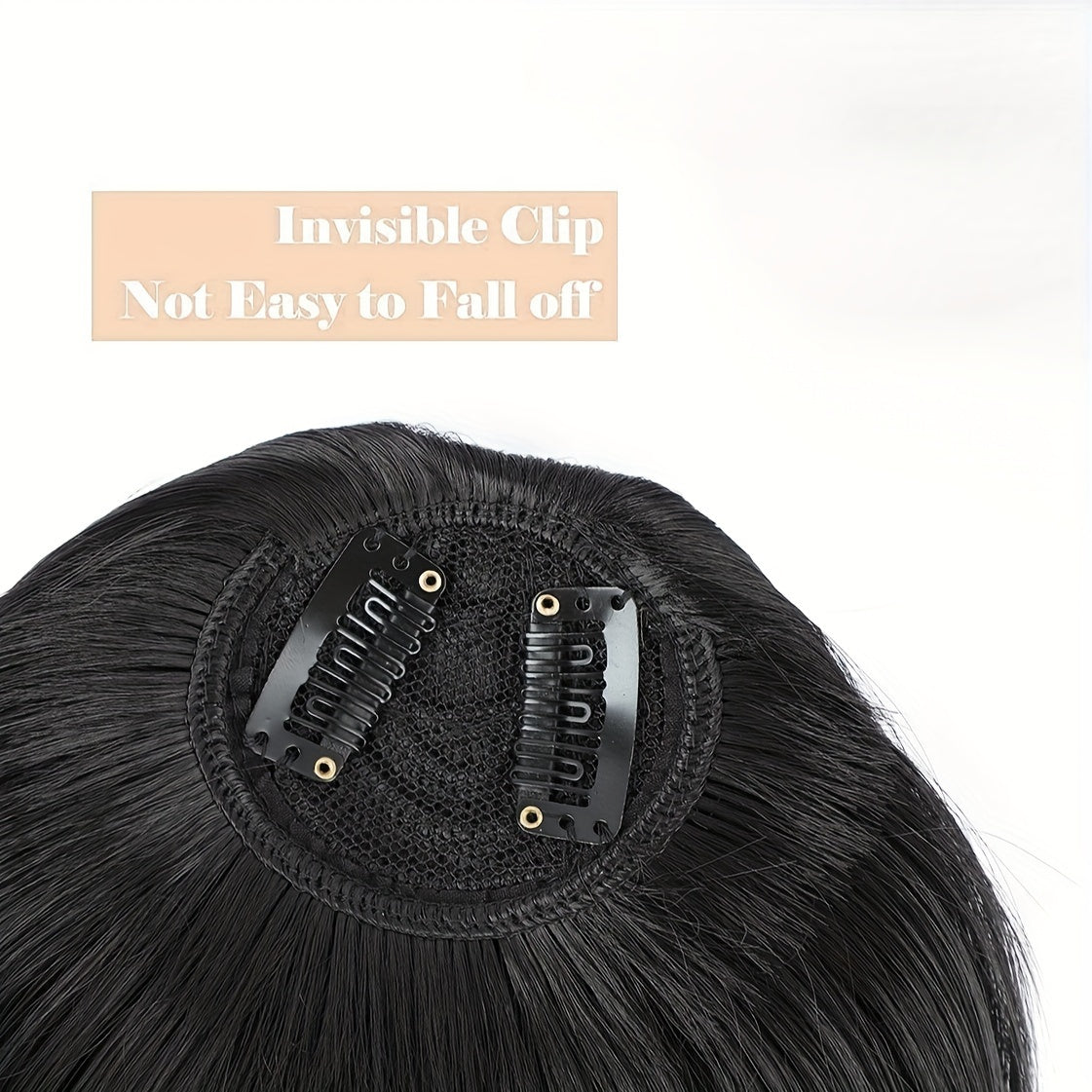 Elegant Synthetic Bob Hairpiece for Women - Straight Hair, Invisible Clip, Suitable for All Ethnicities