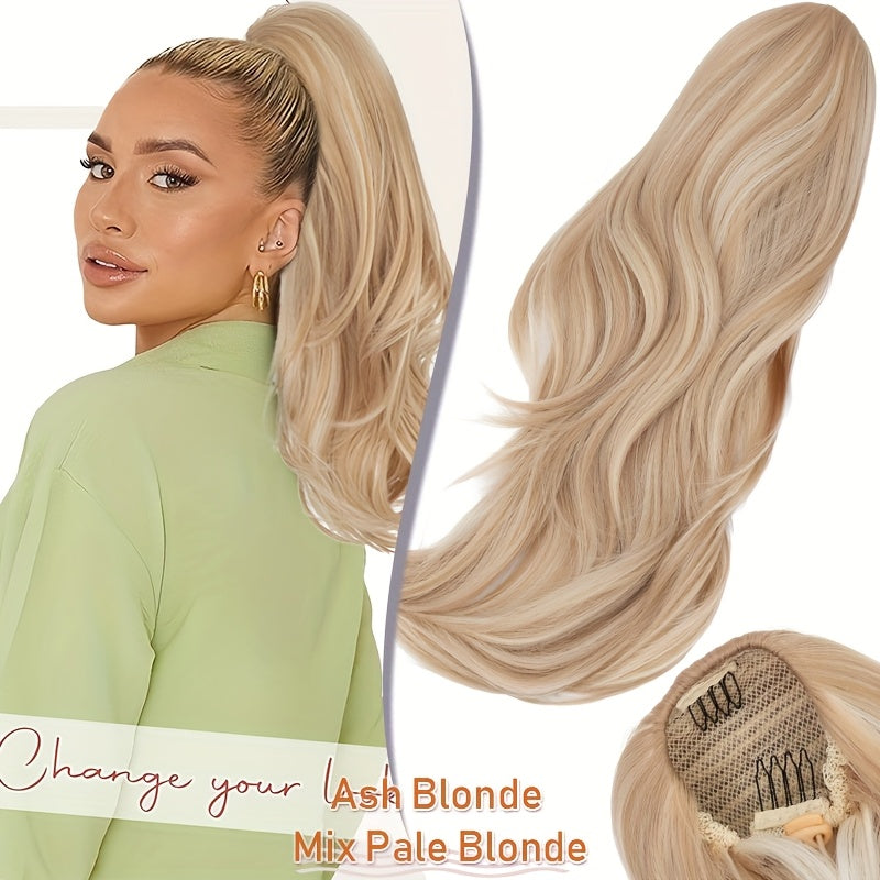 Luxurious 55.88cm Fluffy Layered Ponytail Extension - Extra Thick Straight Clip-In Hairpiece for Women, Natural-Looking Drawstring Design, Perfect for Daily Wear & Parties, Party Hair Accessory | Voluminous Hair Extension | Glossy Finish, Hair Accessories
