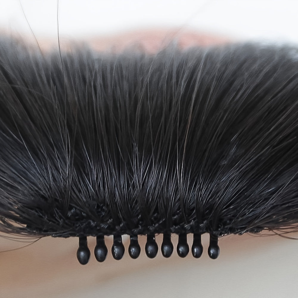 Clip-In Human Hair Straight Bangs Extension for Women - Elegant Daily Wear Hairpiece, Black, Easy to Use, Natural Look, Perfect for All Ethnicities, Daily Hair Styling | Sleek Straight Hair | Textured Hairpiece