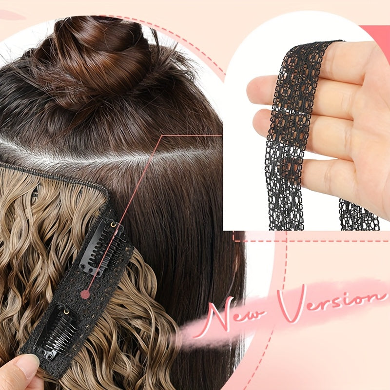 [Elegant Hair Extensions] 4pcs 12 Inch Clip-In Short Curly Hair Extensions | Heat-Resistant, Easy Maintenance, Adds Volume & Length, Invisible Lace Weft Hairpieces for Women, Secure Fit, Elegant Hairpiece, Perfect for Everyday Style