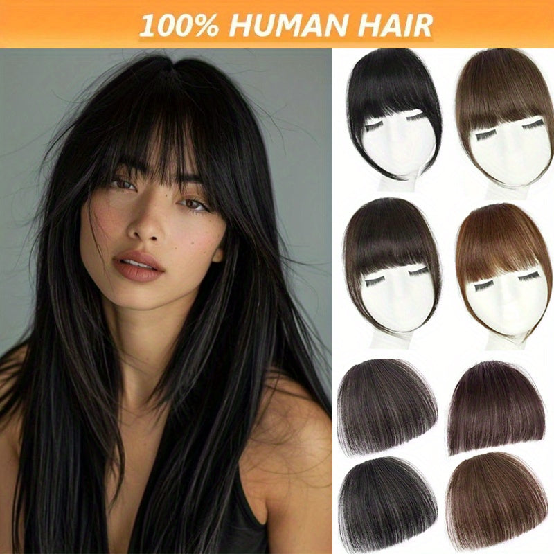 Bangs Hair Clip for Women-Straight Hair Clip In Bangs with Sideburns and No Sideburns Mixed Packaging 100% Human Hair Piece