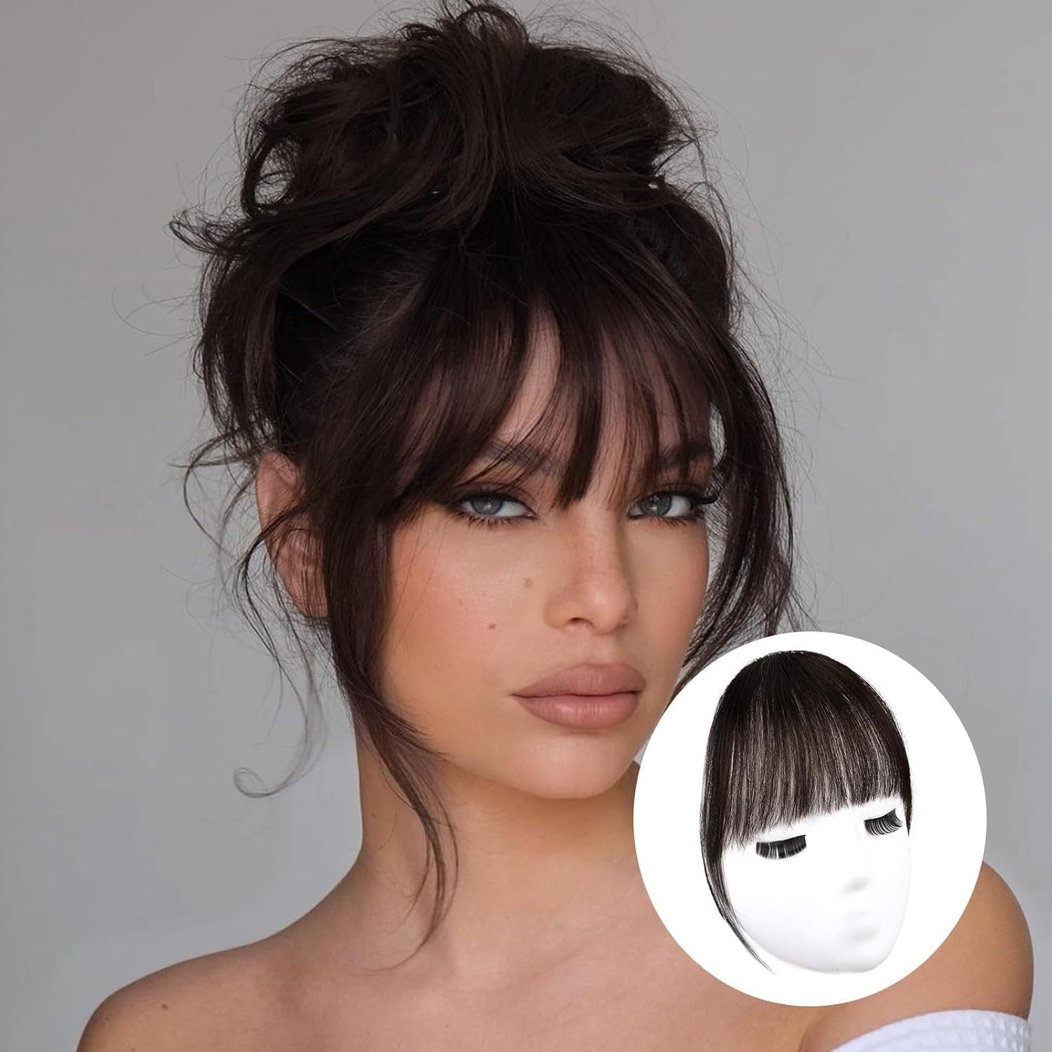 Bangs Hair Clip for Women-Straight Hair Clip In Bangs with Sideburns and No Sideburns Mixed Packaging 100% Human Hair Piece