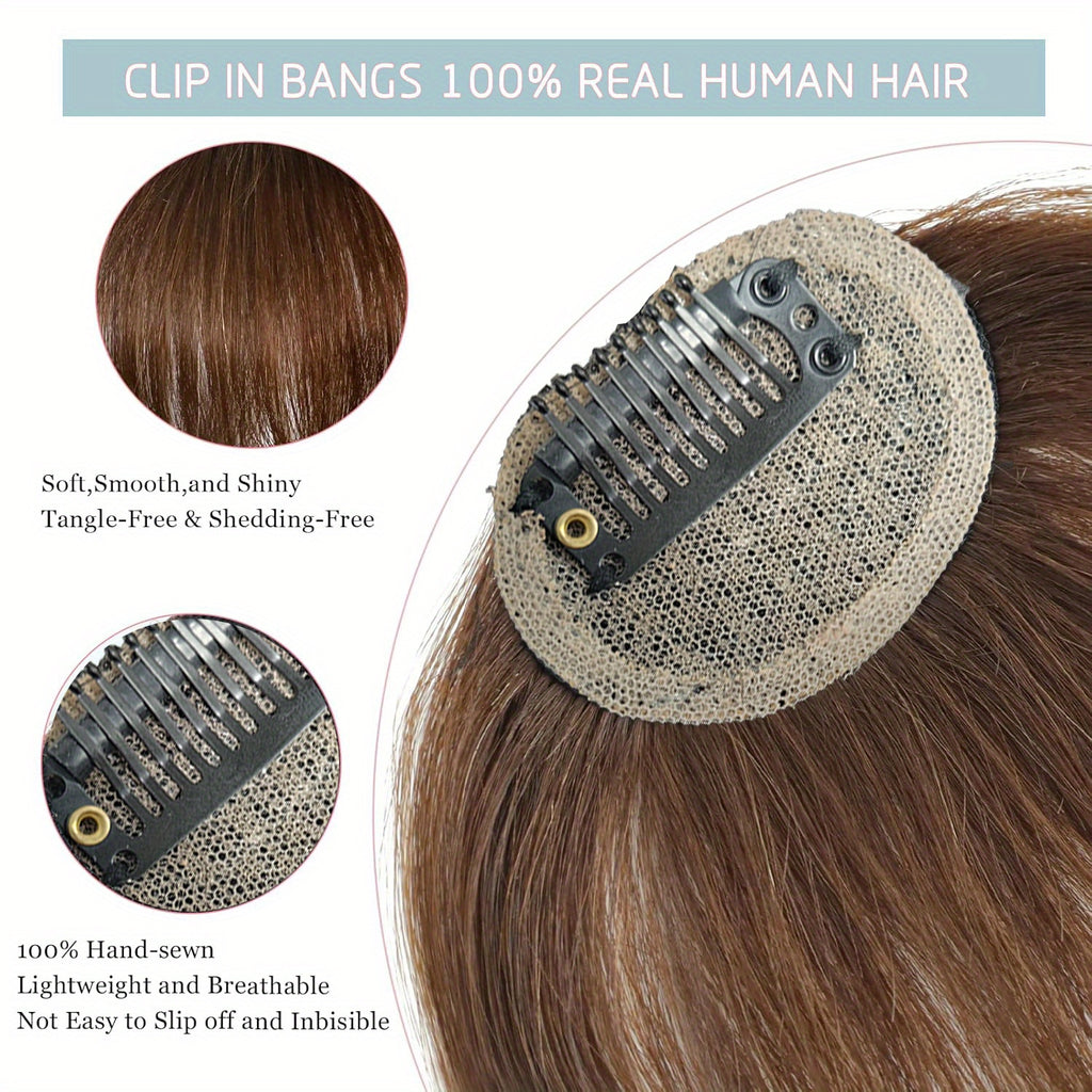 Bangs Hair Clip for Women-Straight Hair Clip In Bangs with Sideburns and No Sideburns Mixed Packaging 100% Human Hair Piece