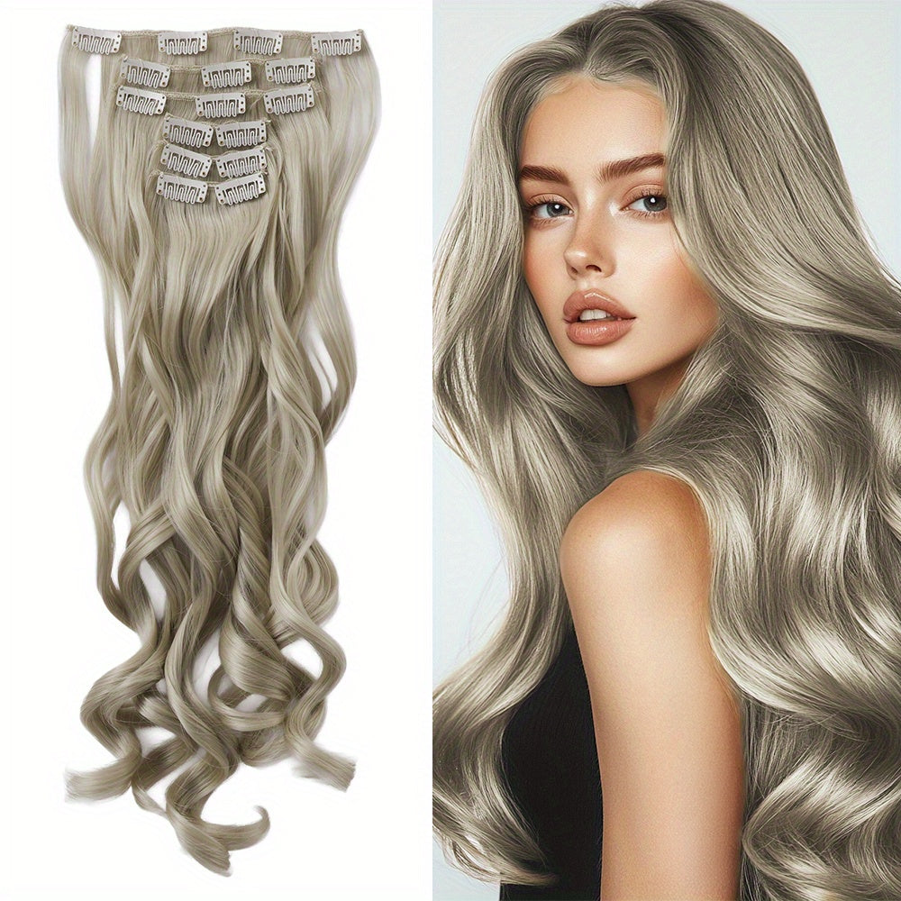 Removable Hair Topper, Hair Topper for Women, Hair Extensions Clip in 6pcs/ 7pcs Brown Hair Extension Long Wavy Full Head Clip in Hair Extension Hair Pieces for Women, Blonde Hair Topper, Wig Tools