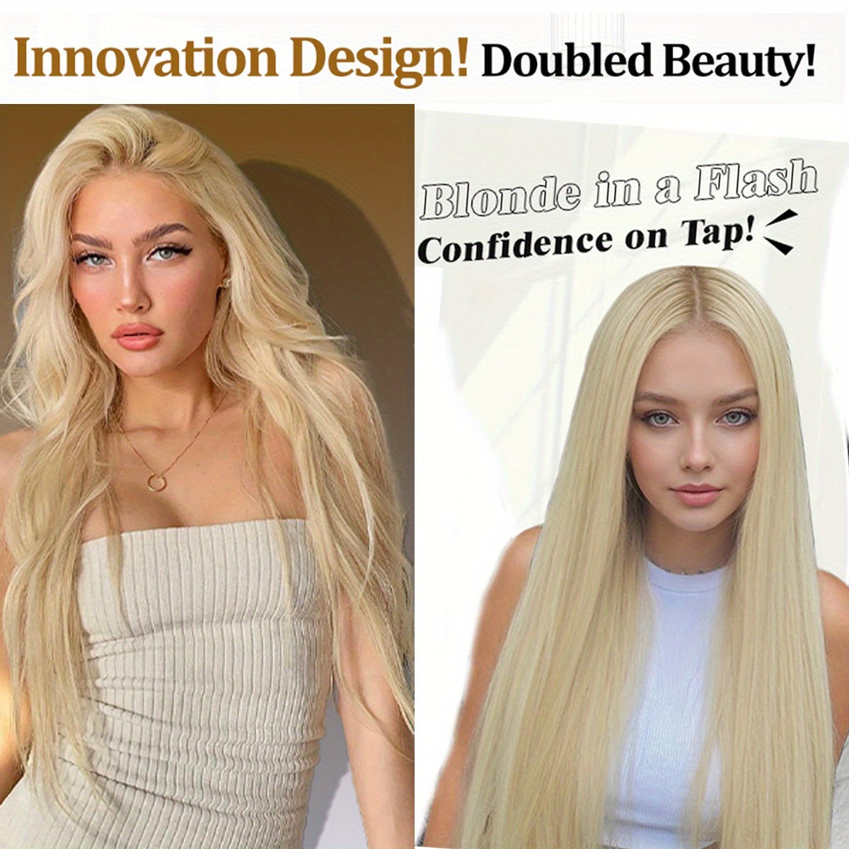 1pc 76.2cm Straight Clip-In Hair Extensions for Women - #613C Blonde Synthetic Hairpiece with 5 Secure Clips, Seamless Blending for Added Volume & Length, Fit All Hair Types & Ethnicities, Quick Hairstyle Transformation, Natural Appearance