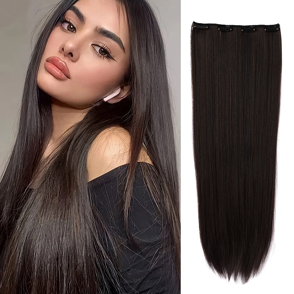 Removable Hair Topper, Hair Topper for Women, Hair Extensions Clip in 6pcs/ 7pcs Brown Hair Extension Long Wavy Full Head Clip in Hair Extension Hair Pieces for Women, Blonde Hair Topper, Wig Tools