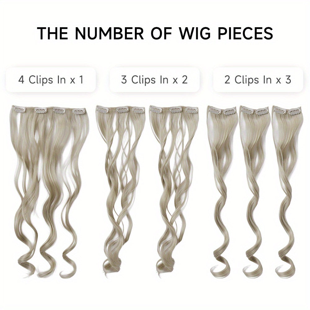 Removable Hair Topper, Hair Topper for Women, Hair Extensions Clip in 6pcs/ 7pcs Brown Hair Extension Long Wavy Full Head Clip in Hair Extension Hair Pieces for Women, Blonde Hair Topper, Wig Tools