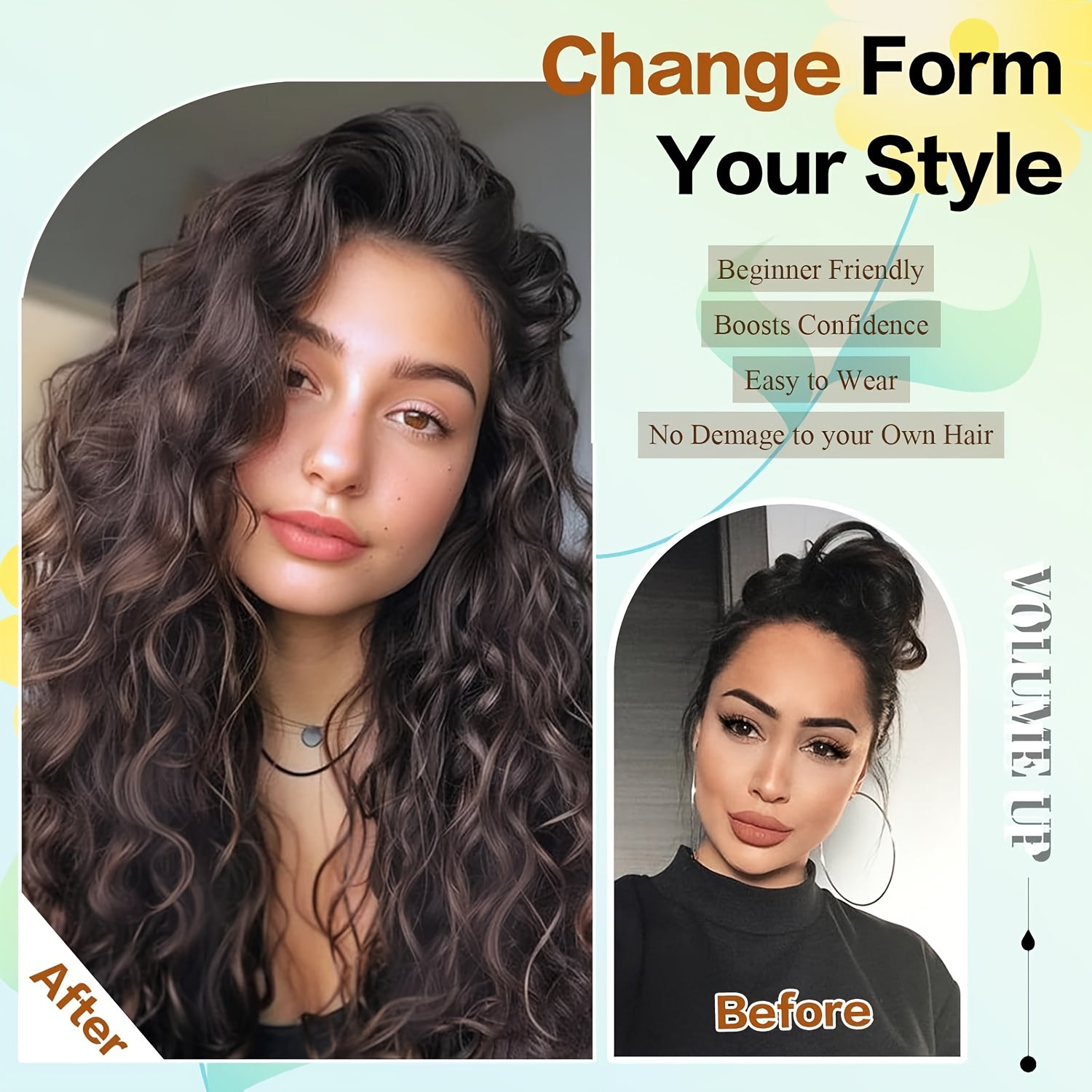 [Elegant Hair Extensions] 4pcs 12 Inch Clip-In Short Curly Hair Extensions | Heat-Resistant, Easy Maintenance, Adds Volume & Length, Invisible Lace Weft Hairpieces for Women, Secure Fit, Elegant Hairpiece, Perfect for Everyday Style