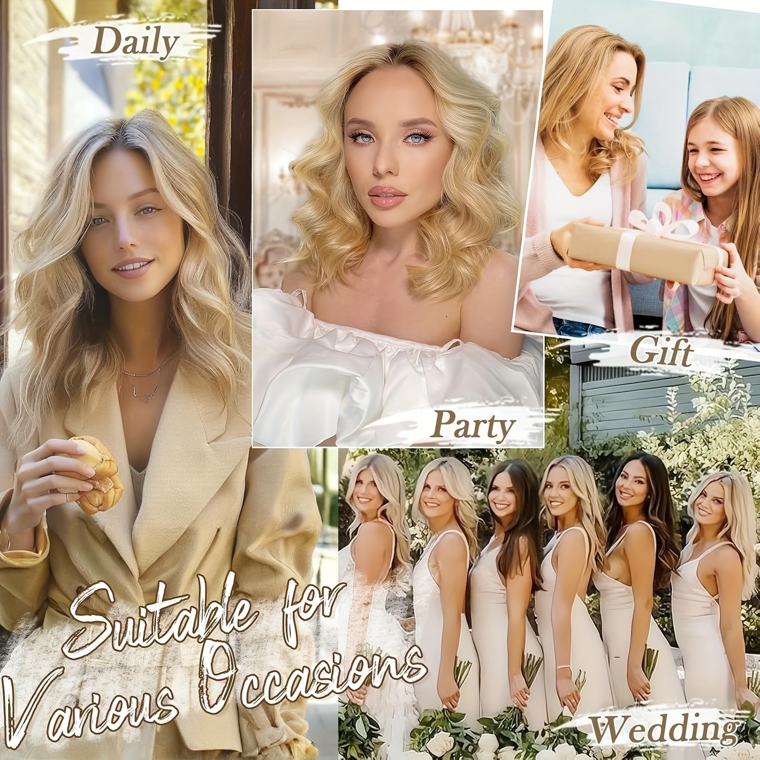 Clip in Hair Extensions for Women - 14" Short Curly Wavy Hair Extensions - 4pcs Invisible Lace Weft, Natural Soft Hairpieces for Daily Party