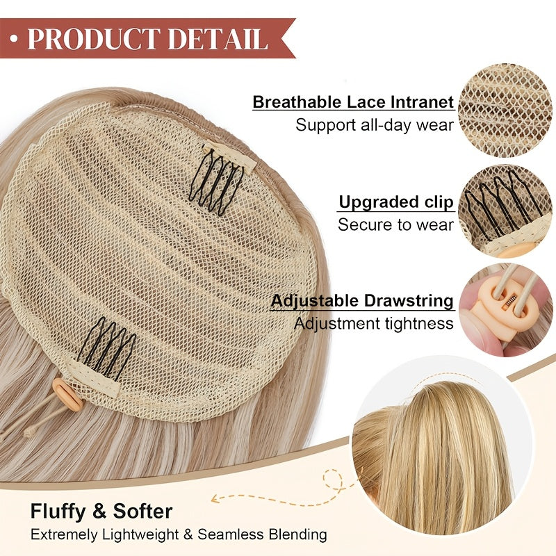Luxurious 55.88cm Fluffy Layered Ponytail Extension - Extra Thick Straight Clip-In Hairpiece for Women, Natural-Looking Drawstring Design, Perfect for Daily Wear & Parties, Party Hair Accessory | Voluminous Hair Extension | Glossy Finish, Hair Accessories