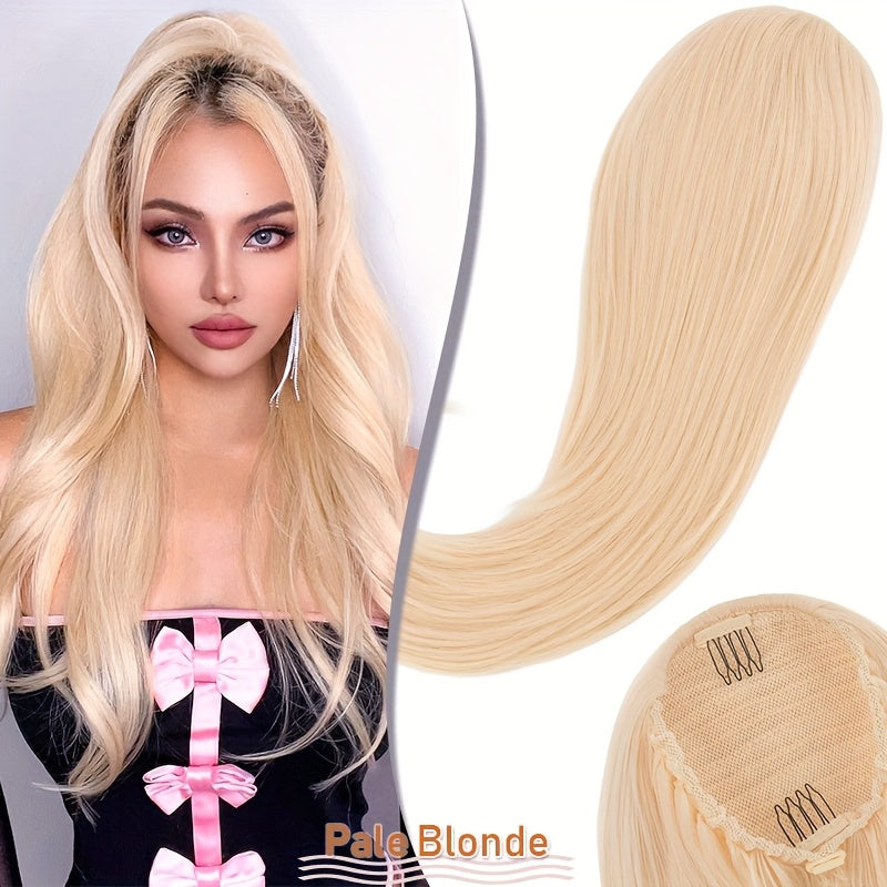 Luxurious 55.88cm Fluffy Layered Ponytail Extension - Extra Thick Straight Clip-In Hairpiece for Women, Natural-Looking Drawstring Design, Perfect for Daily Wear & Parties, Party Hair Accessory | Voluminous Hair Extension | Glossy Finish, Hair Accessories