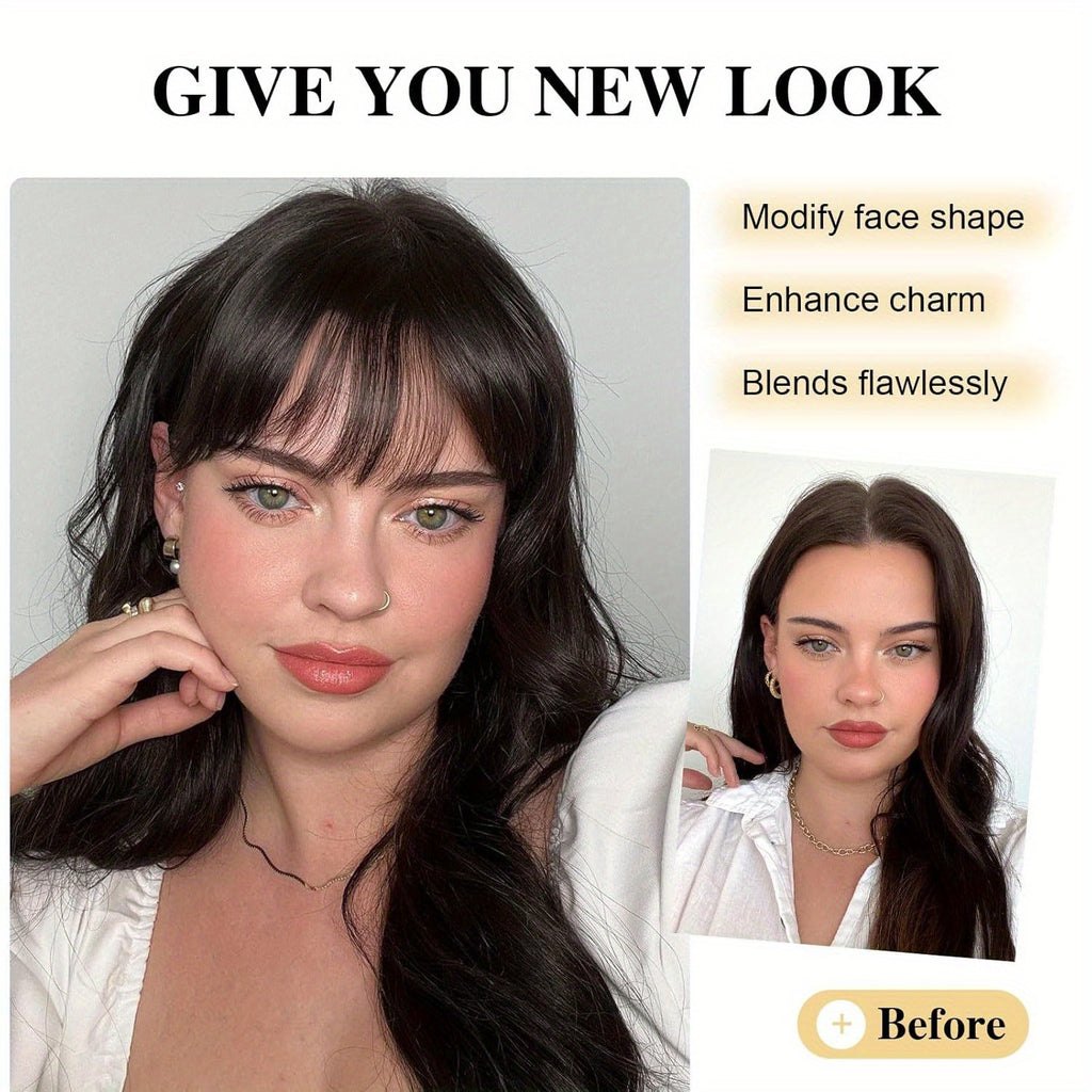 Bangs Hair Clip for Women-Straight Hair Clip In Bangs with Sideburns and No Sideburns Mixed Packaging 100% Human Hair Piece